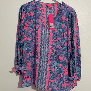NWT Lilly Pulitzer Pamala 3/4 Sleeve Top in Palm Paradise